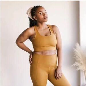 GIRLFRIEND COLLECTIVE Paloma Bra Top in Golden Yellow